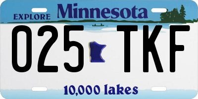 MN license plate 025TKF