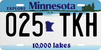 MN license plate 025TKH