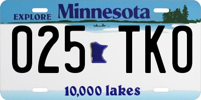 MN license plate 025TKO