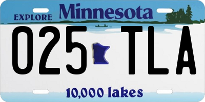 MN license plate 025TLA