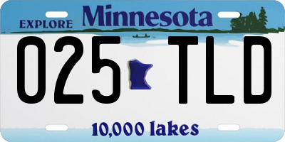 MN license plate 025TLD
