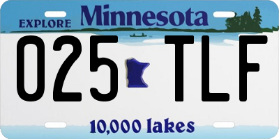 MN license plate 025TLF