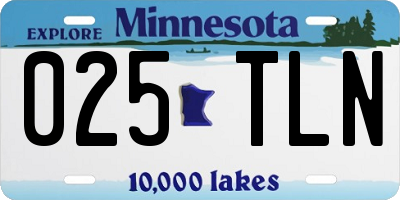 MN license plate 025TLN