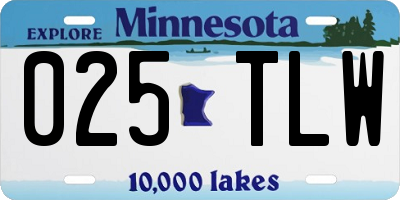 MN license plate 025TLW