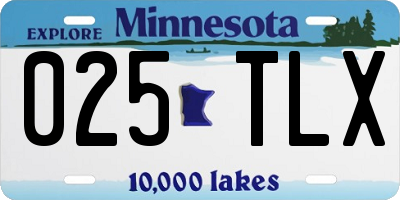 MN license plate 025TLX