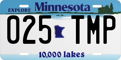 MN license plate 025TMP