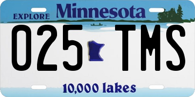 MN license plate 025TMS