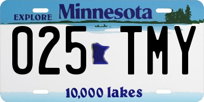MN license plate 025TMY
