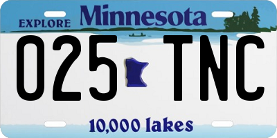 MN license plate 025TNC