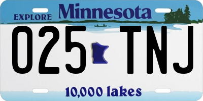 MN license plate 025TNJ