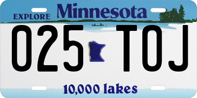 MN license plate 025TOJ