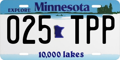 MN license plate 025TPP