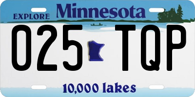 MN license plate 025TQP