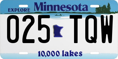 MN license plate 025TQW