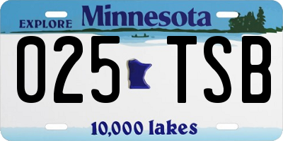 MN license plate 025TSB