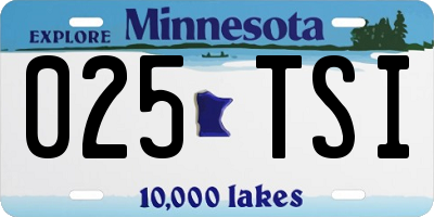 MN license plate 025TSI
