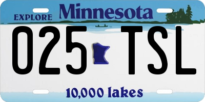 MN license plate 025TSL