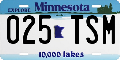 MN license plate 025TSM