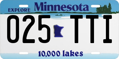 MN license plate 025TTI