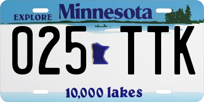 MN license plate 025TTK