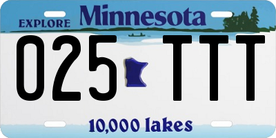 MN license plate 025TTT
