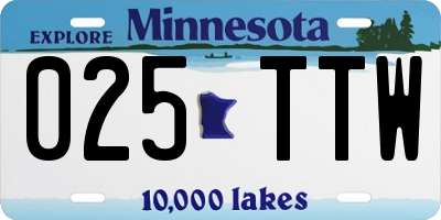 MN license plate 025TTW