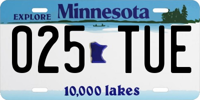 MN license plate 025TUE