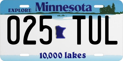 MN license plate 025TUL