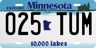 MN license plate 025TUM