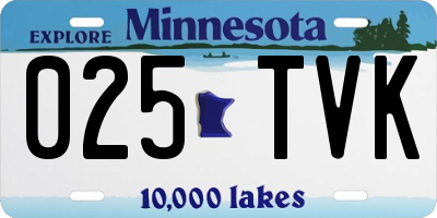 MN license plate 025TVK