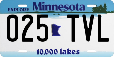 MN license plate 025TVL