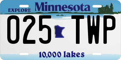 MN license plate 025TWP