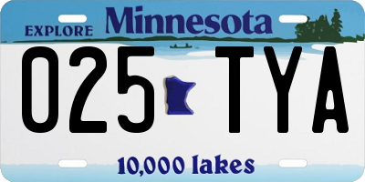 MN license plate 025TYA