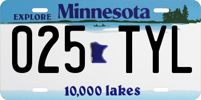 MN license plate 025TYL