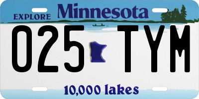 MN license plate 025TYM