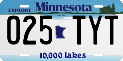 MN license plate 025TYT