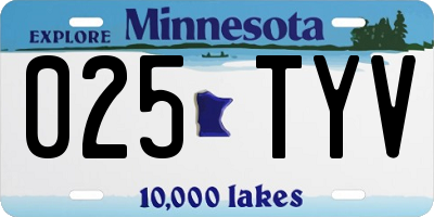 MN license plate 025TYV