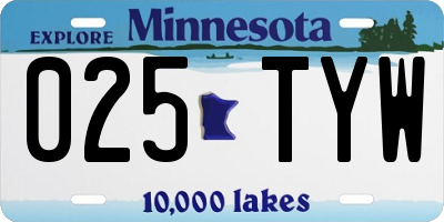 MN license plate 025TYW