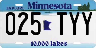 MN license plate 025TYY