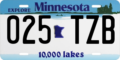 MN license plate 025TZB