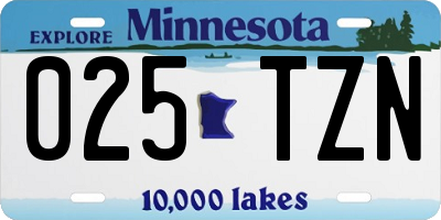 MN license plate 025TZN