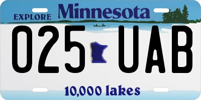 MN license plate 025UAB