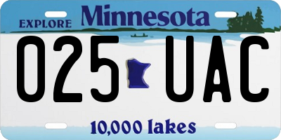 MN license plate 025UAC