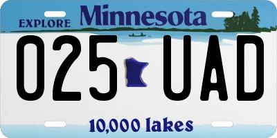 MN license plate 025UAD