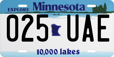 MN license plate 025UAE