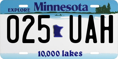 MN license plate 025UAH