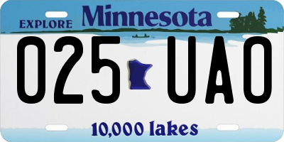 MN license plate 025UAO
