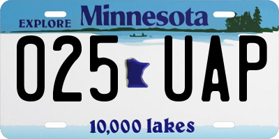 MN license plate 025UAP