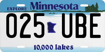MN license plate 025UBE