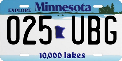 MN license plate 025UBG